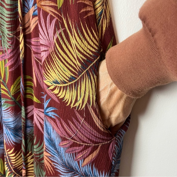 Final Touch Tropical Leaf Print Boho Jumpsuit size Medium - Picture 8 of 9
